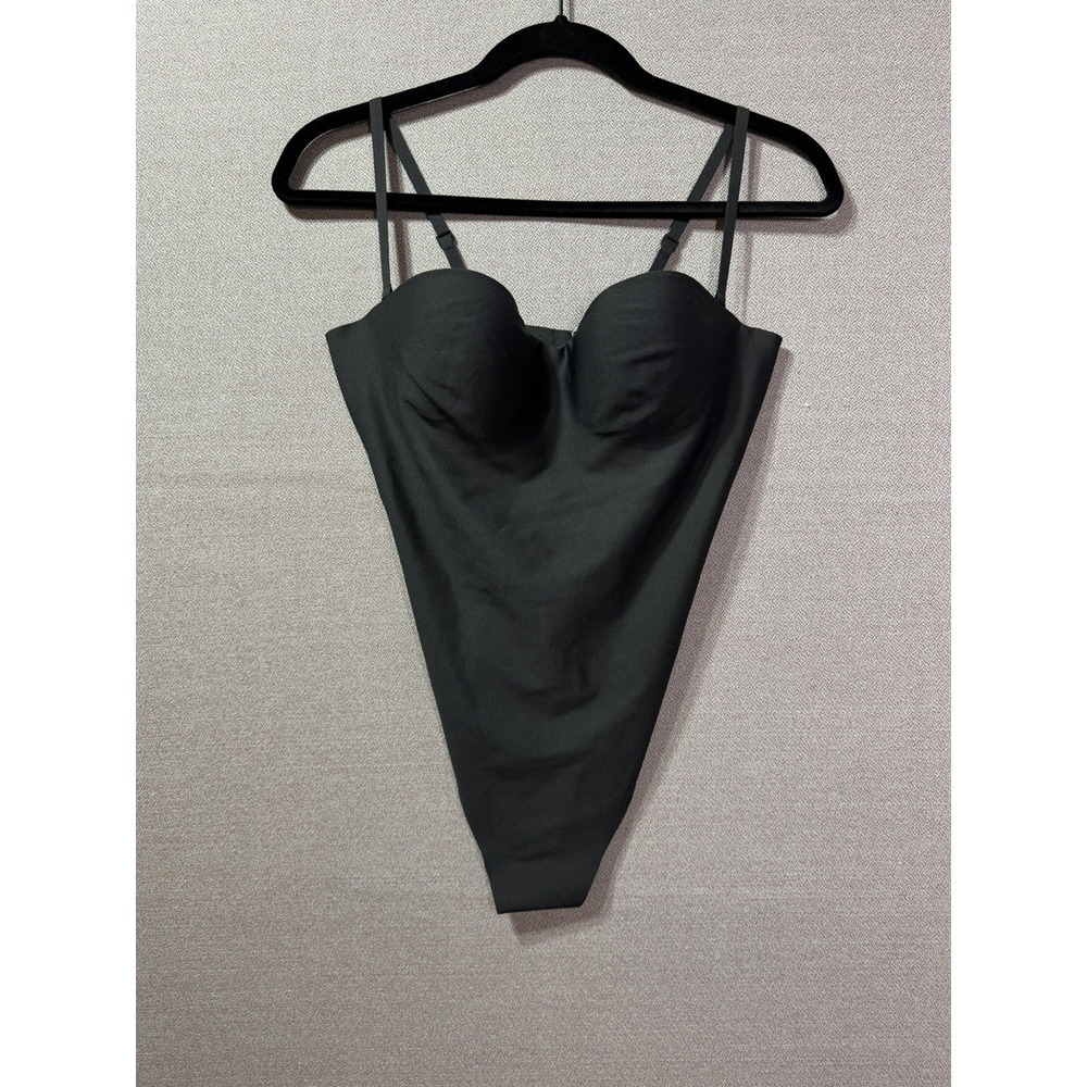 Skims Body Molded Underwire Bodysuit Thong Onyx Black, Size Medium, NWT